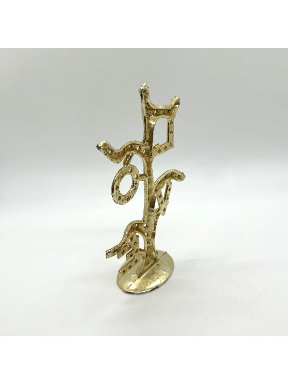 Vintage 1960s Earring Tree Torino Gold-tone LOVE Tree Figurine Gold-tone Display - Picture 6 of 16